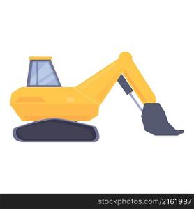 Construction excavator icon cartoon vector. Mine industry. Top sand. Construction excavator icon cartoon vector. Mine industry