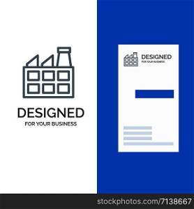 Construction, Factory, Industry Grey Logo Design and Business Card Template