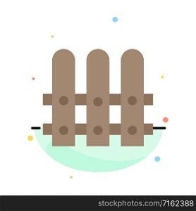 Construction, Fence, House Abstract Flat Color Icon Template