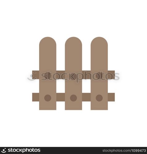 Construction, Fence, House Flat Color Icon. Vector icon banner Template