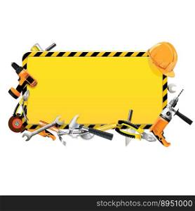 Construction frame with tools vector image