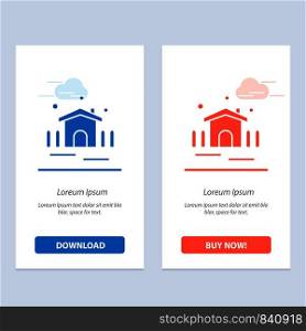 Construction, Garden, Patio, Shelter Blue and Red Download and Buy Now web Widget Card Template
