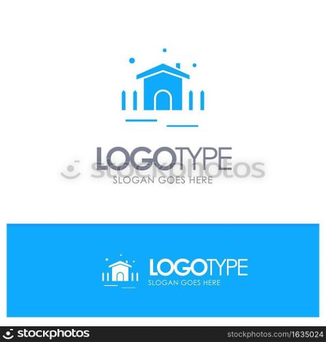 Construction, Garden, Patio, Shelter Blue Solid Logo with place for tagline