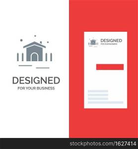 Construction, Garden, Patio, Shelter Grey Logo Design and Business Card Template