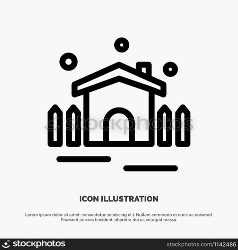 Construction, Garden, Patio, Shelter Line Icon Vector