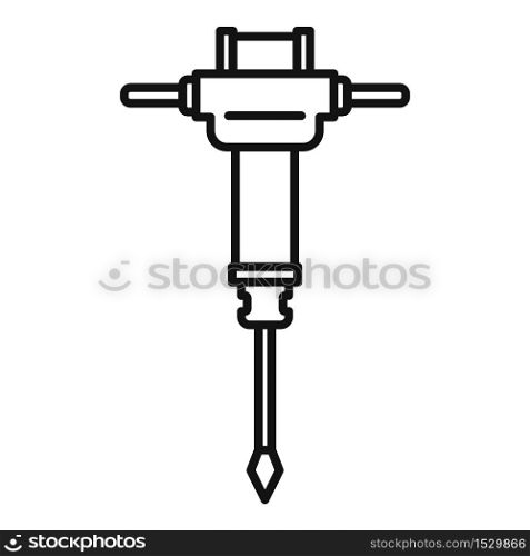 Construction hammer drill icon. Outline construction hammer drill vector icon for web design isolated on white background. Construction hammer drill icon, outline style