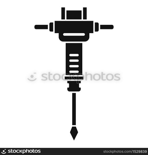 Construction hammer drill icon. Simple illustration of construction hammer drill vector icon for web design isolated on white background. Construction hammer drill icon, simple style