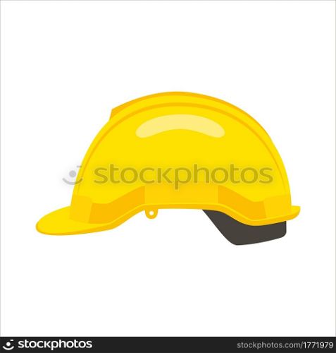 Construction helmet icon. yellow hard hat worker safety isolated on white background. can be used helmet icon for web and mobile phone apps. Vector illustration in flat style. Construction helmet icon.