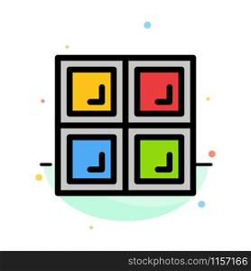 Construction, House, Window Abstract Flat Color Icon Template