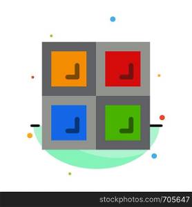 Construction, House, Window Abstract Flat Color Icon Template
