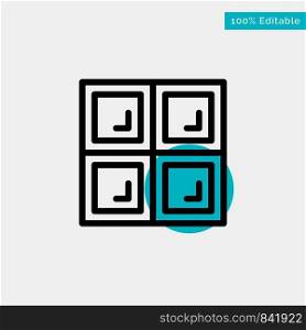 Construction, House, Window turquoise highlight circle point Vector icon