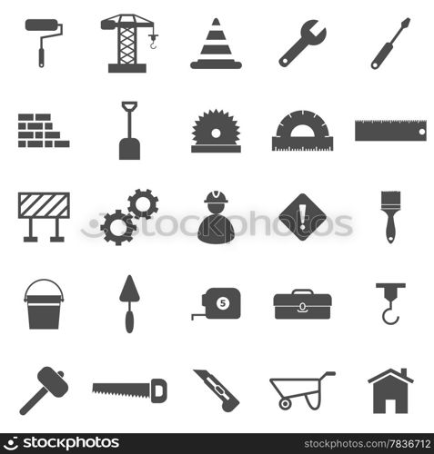 Construction icons on white background, stock vector