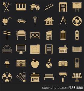 Construction icons set. Simple style of 36 construction vector icons for web for any design. Construction icons set, simple style