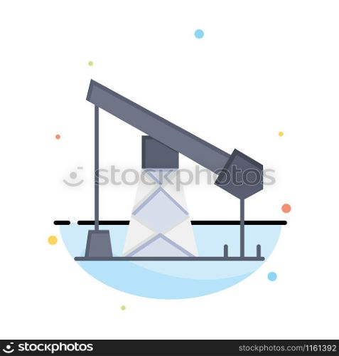 Construction, Industry, Oil, Gas Abstract Flat Color Icon Template