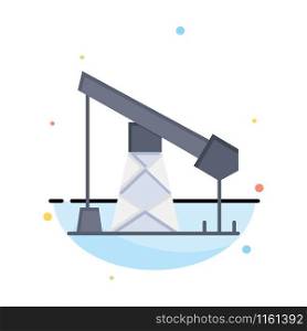 Construction, Industry, Oil, Gas Abstract Flat Color Icon Template