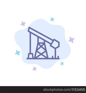 Construction, Industry, Oil, Gas Blue Icon on Abstract Cloud Background