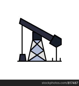 Construction, Industry, Oil, Gas Flat Color Icon. Vector icon banner Template