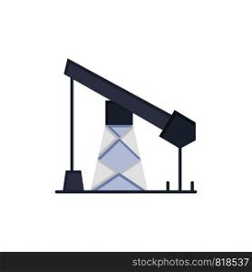 Construction, Industry, Oil, Gas Flat Color Icon. Vector icon banner Template