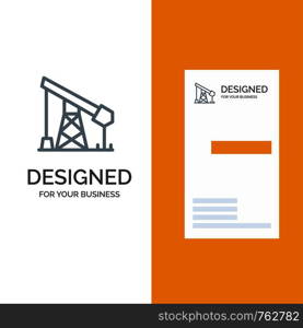 Construction, Industry, Oil, Gas Grey Logo Design and Business Card Template