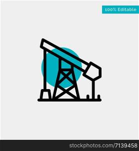 Construction, Industry, Oil, Gas turquoise highlight circle point Vector icon