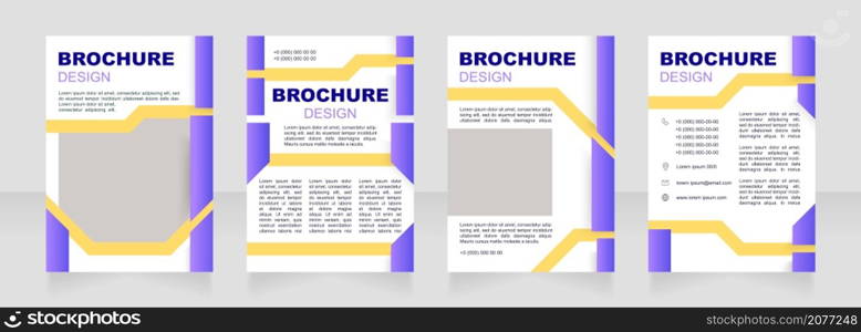 Construction initiation blank brochure design. Organization. Template set with copy space for text. Premade corporate reports collection. Editable 4 paper pages. Arial Black, Regular fonts used. Construction initiation blank brochure design