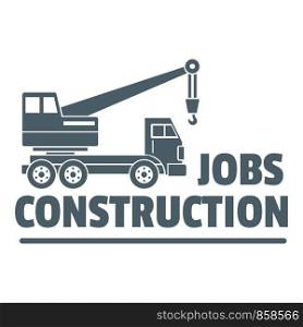 Construction job logo. Simple illustration of construction job vector logo for web. Construction job logo, simple gray style