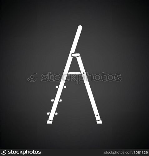 Construction ladder icon. Black background with white. Vector illustration.