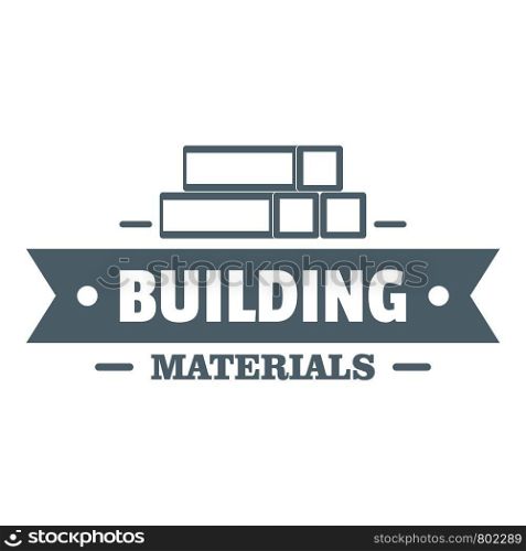 Construction materials logo. Gray monochrome illustration of construction materials vector logo for web. Construction materials logo, gray monochrome style