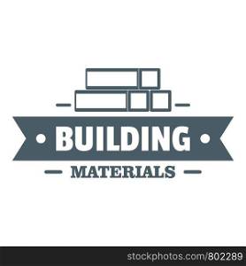 Construction materials logo. Gray monochrome illustration of construction materials vector logo for web. Construction materials logo, gray monochrome style
