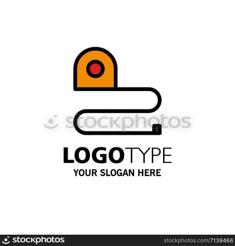 Construction, Measuring, Scale, Tape Business Logo Template. Flat Color