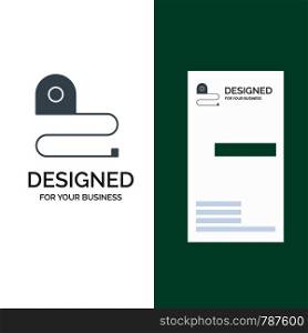Construction, Measuring, Scale, Tape Grey Logo Design and Business Card Template