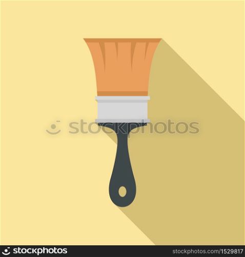 Construction paint brush icon. Flat illustration of construction paint brush vector icon for web design. Construction paint brush icon, flat style