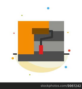 Construction, Painting, Roller, Tool Abstract Flat Color Icon Template