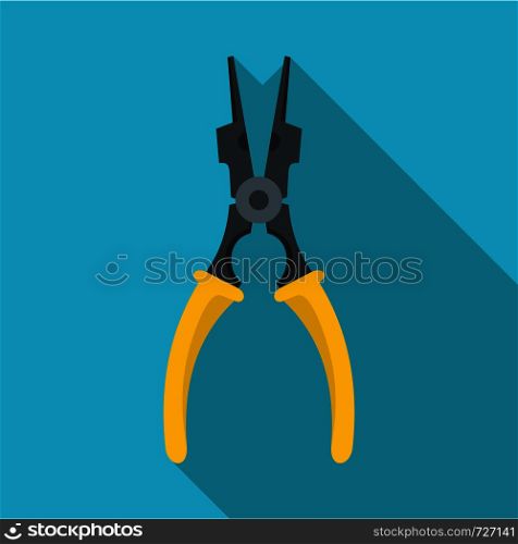 Construction pliers icon. Flat illustration of construction pliers vector icon for web. Construction pliers icon, flat style