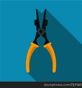 Construction pliers icon. Flat illustration of construction pliers vector icon for web. Construction pliers icon, flat style