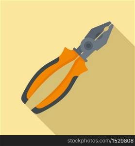 Construction pliers icon. Flat illustration of construction pliers vector icon for web design. Construction pliers icon, flat style