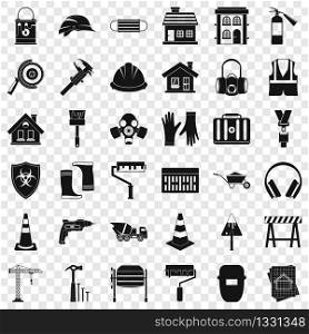 Construction production icons set. Simple style of 36 construction production vector icons for web for any design. Construction production icons set, simple style