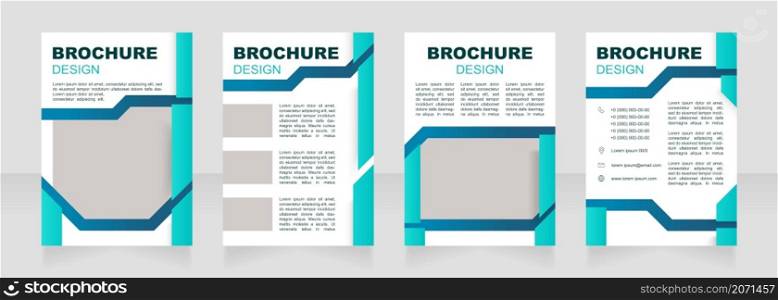 Construction project blank brochure design. Infrastructure. Template set with copy space for text. Premade corporate reports collection. Editable 4 paper pages. Arial Black, Regular fonts used. Construction project blank brochure design