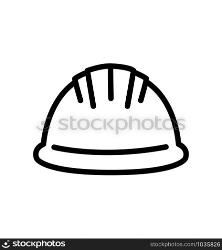 construction safety helmet line icon flat style illustration vector. construction safety helmet line icon flat style illustration