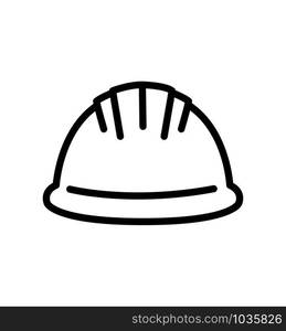 construction safety helmet line icon flat style illustration vector. construction safety helmet line icon flat style illustration