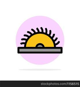 Construction, Saw, Tool, Utensils Abstract Circle Background Flat color Icon