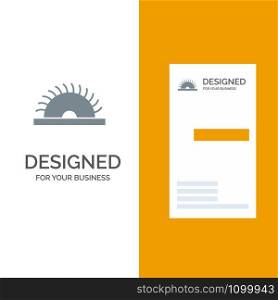 Construction, Saw, Tool, Utensils Grey Logo Design and Business Card Template