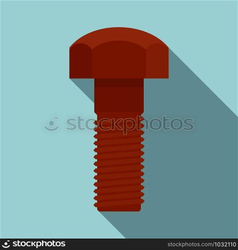 Construction screw bolt icon. Flat illustration of construction screw bolt vector icon for web design. Construction screw bolt icon, flat style