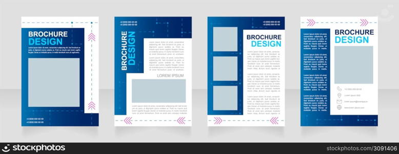 Construction service contemporary technology blank brochure design. Template set with copy space for text. Premade corporate reports collection. Editable 4 paper pages. Arial, Myriad Pro fonts used. Construction service contemporary technology blank brochure design