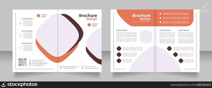 Construction site bifold brochure template design. Half fold booklet mockup set with copy space for text. Editable 2 paper page leaflets. Secular One Regular, Rajdhani-Semibold, Arial fonts used. Construction site bifold brochure template design