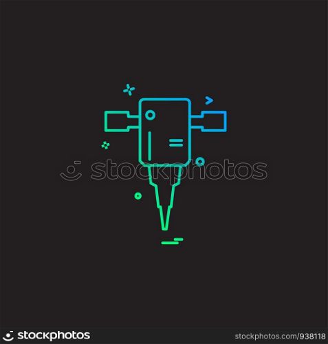 Construction tool work labour hammer jack icon vector