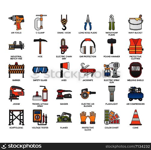 Construction Tools 2 , Thin Line and Pixel Perfect Icons