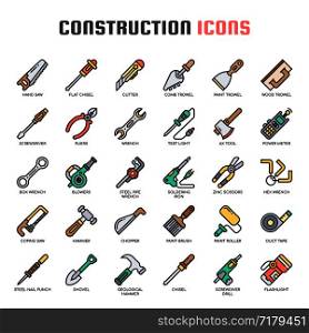 Construction Tools , Thin Line and Pixel Perfect Icons
