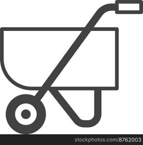 construction trolley illustration in minimal style isolated on background