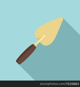Construction trowel icon. Flat illustration of construction trowel vector icon for web design. Construction trowel icon, flat style
